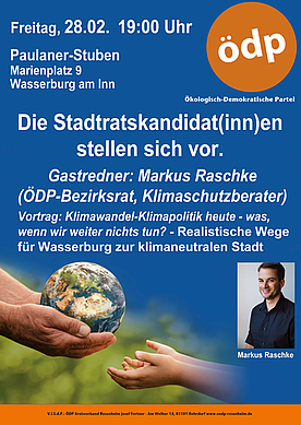 Plakat zum Vortrag von Markus Raschke