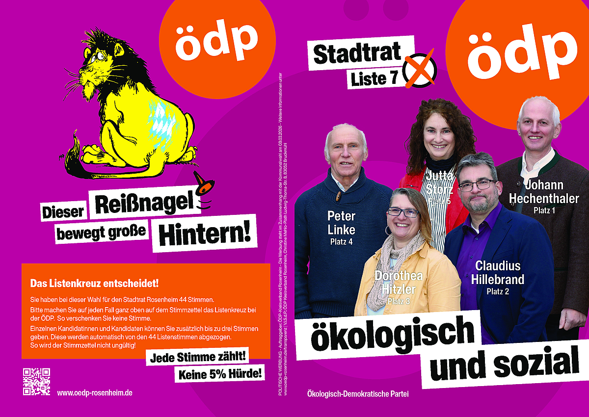 Flyer Stadtratswahl Rosenheim außen