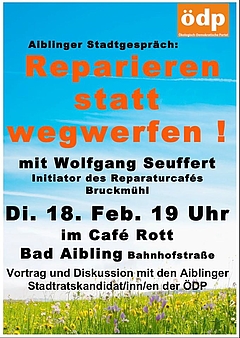 Plakat zum Vortrag "Reparieren statt wegwerfen" Plakat zum Vortrag "Reparieren statt wegwerfen"