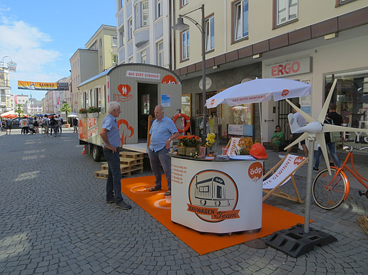 ÖDP-Bauwagen in Rosenheim